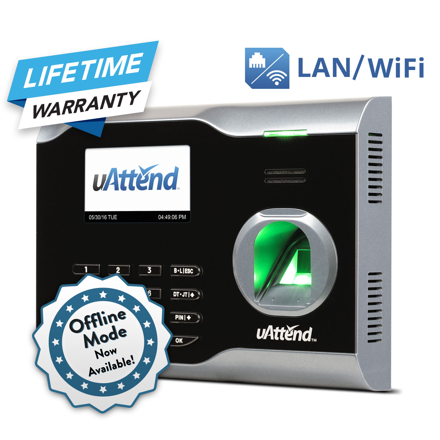 UAttend Biometric Fingerprint WiFi Time Clock - Time Clock Market